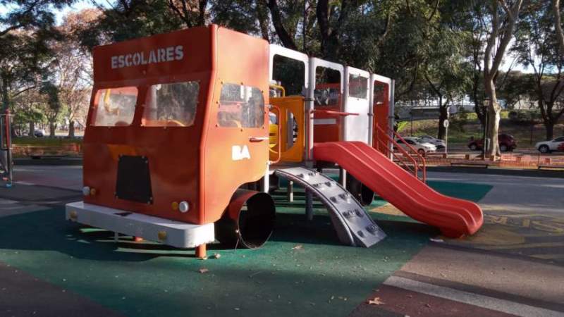 Juegos infantiles en plaza Costanera Sur - Puerto Madero