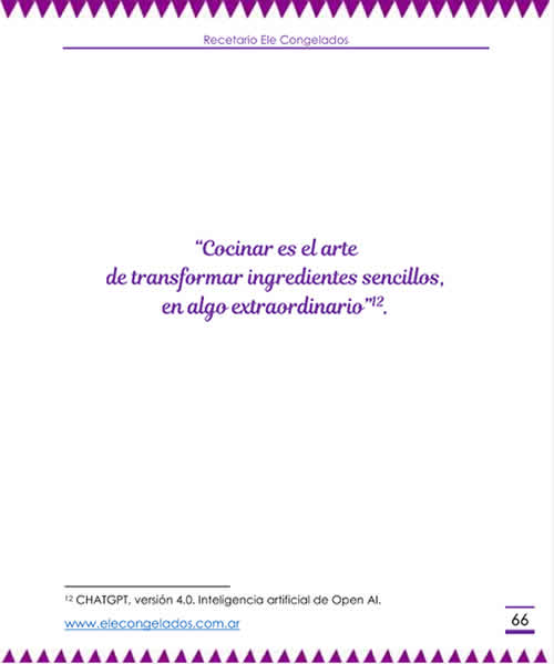 recetario ele congelados, frase